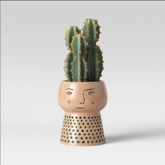 NEW Opalhouse Tan Stoneware Face Planter 4” - Picture 4 of 11